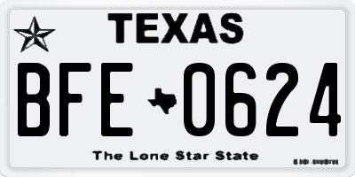 TX license plate BFE0624