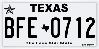 TX license plate BFE0712