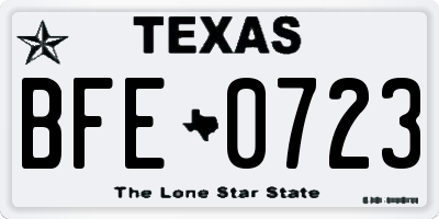 TX license plate BFE0723