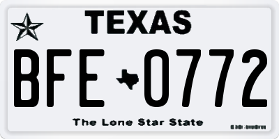 TX license plate BFE0772