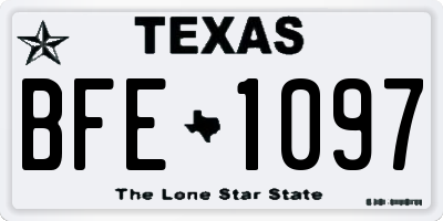 TX license plate BFE1097