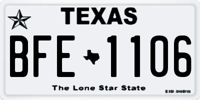 TX license plate BFE1106