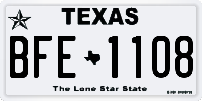 TX license plate BFE1108