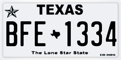 TX license plate BFE1334