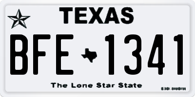 TX license plate BFE1341