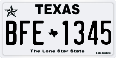 TX license plate BFE1345