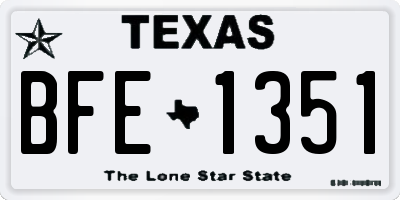 TX license plate BFE1351