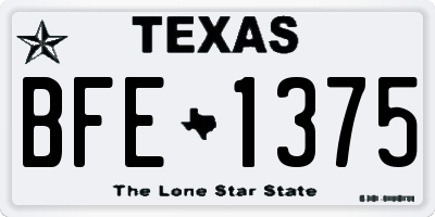 TX license plate BFE1375