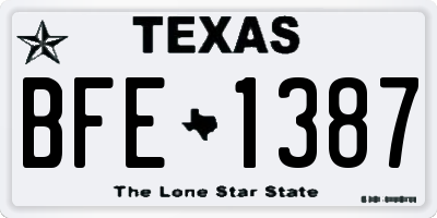TX license plate BFE1387