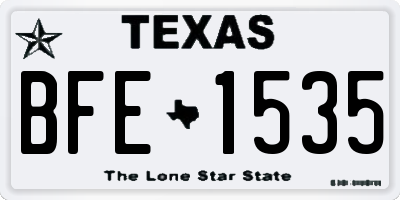 TX license plate BFE1535
