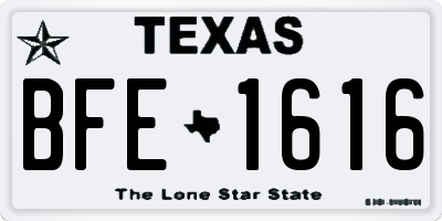 TX license plate BFE1616