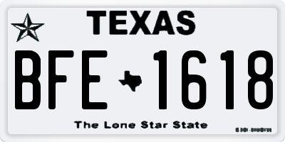 TX license plate BFE1618