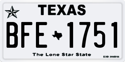 TX license plate BFE1751