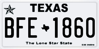 TX license plate BFE1860