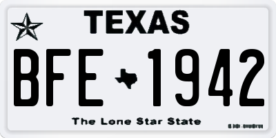 TX license plate BFE1942