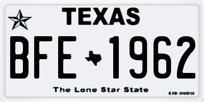 TX license plate BFE1962