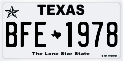 TX license plate BFE1978