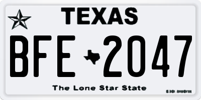 TX license plate BFE2047