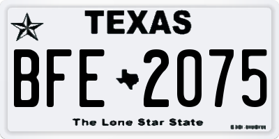 TX license plate BFE2075