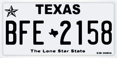 TX license plate BFE2158
