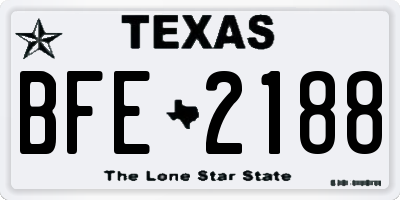 TX license plate BFE2188