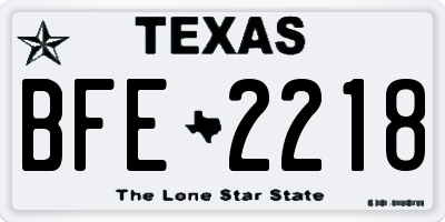 TX license plate BFE2218