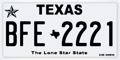 TX license plate BFE2221