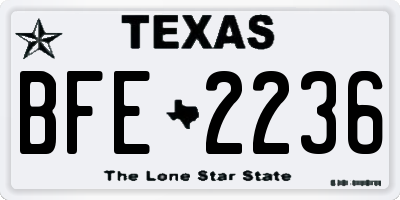 TX license plate BFE2236