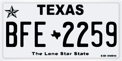 TX license plate BFE2259