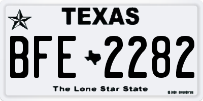 TX license plate BFE2282