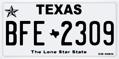 TX license plate BFE2309