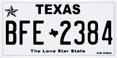 TX license plate BFE2384