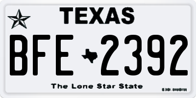 TX license plate BFE2392