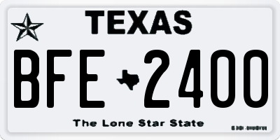 TX license plate BFE2400