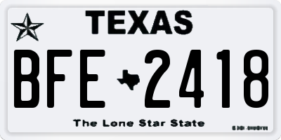 TX license plate BFE2418