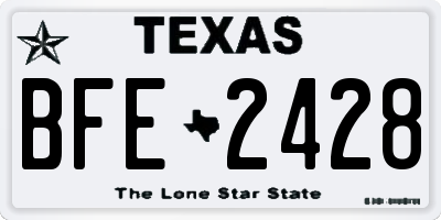 TX license plate BFE2428