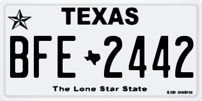 TX license plate BFE2442
