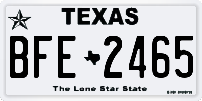 TX license plate BFE2465