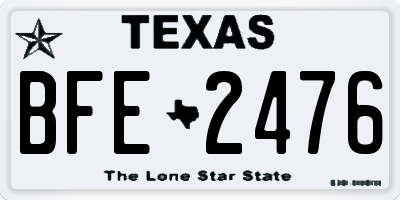 TX license plate BFE2476