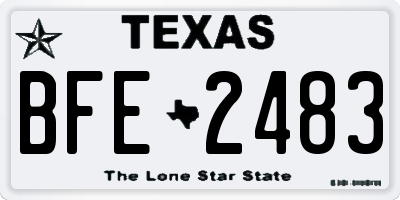 TX license plate BFE2483