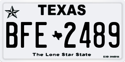 TX license plate BFE2489