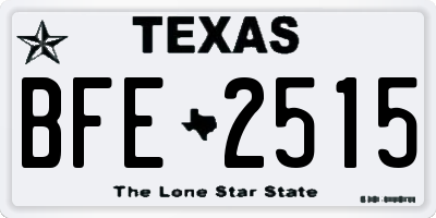 TX license plate BFE2515