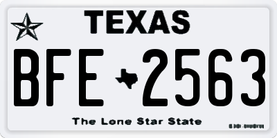TX license plate BFE2563
