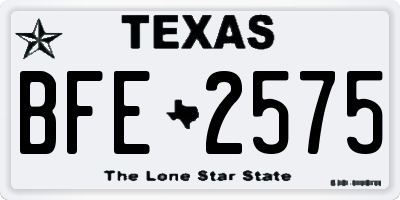 TX license plate BFE2575