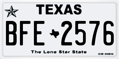 TX license plate BFE2576