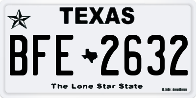 TX license plate BFE2632