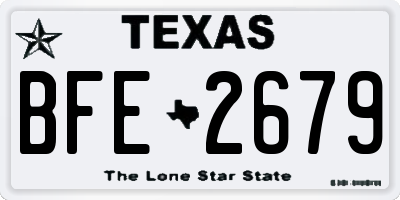 TX license plate BFE2679