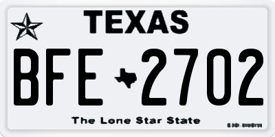 TX license plate BFE2702
