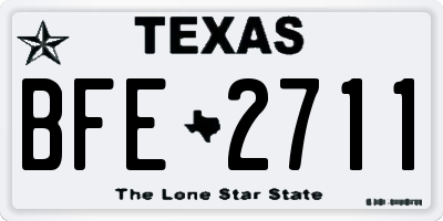 TX license plate BFE2711