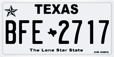 TX license plate BFE2717
